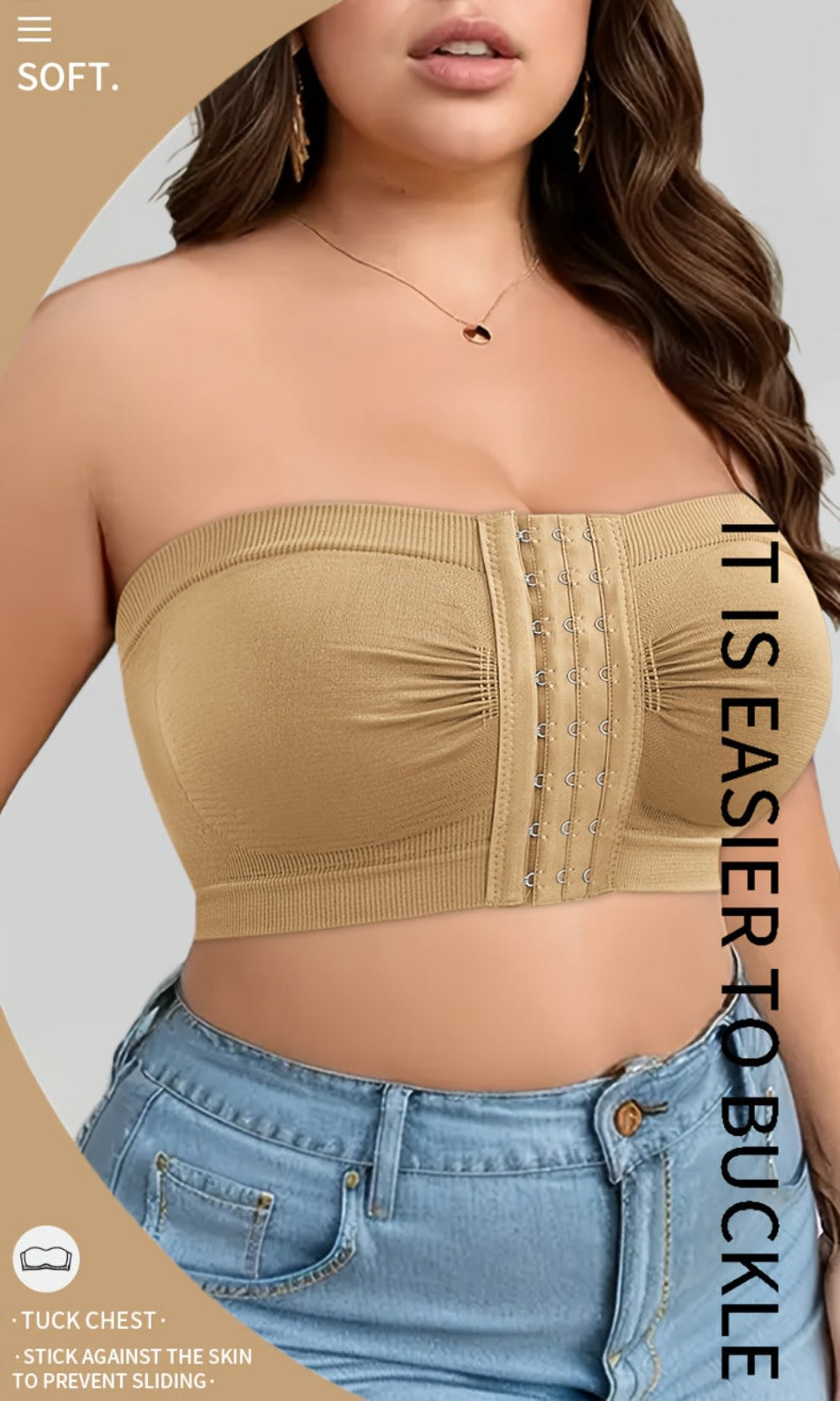 Women’s Plus Size 5-Pack Front Closure Bra - Easy Front Fastening