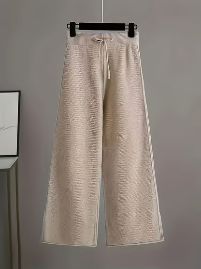 Women's 2pcs Outfits Sweater Sets Loungewear Long Sleeve Pullover And Wide Leg Pants Lounge Sets