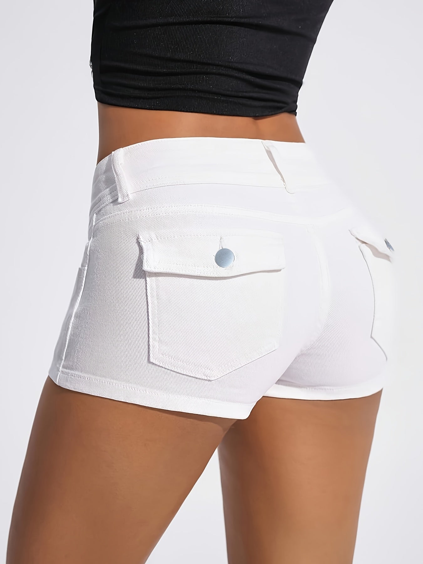 Women's White Denim Denim Shorts - product view 15