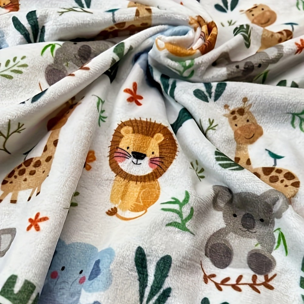 Double-Layer Minky Baby Blanket - 30 x 40 Inch Plush Animal Design