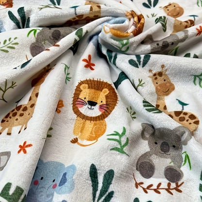 Double-Layer Minky Baby Blanket - 30 x 40 Inch Plush Animal Design