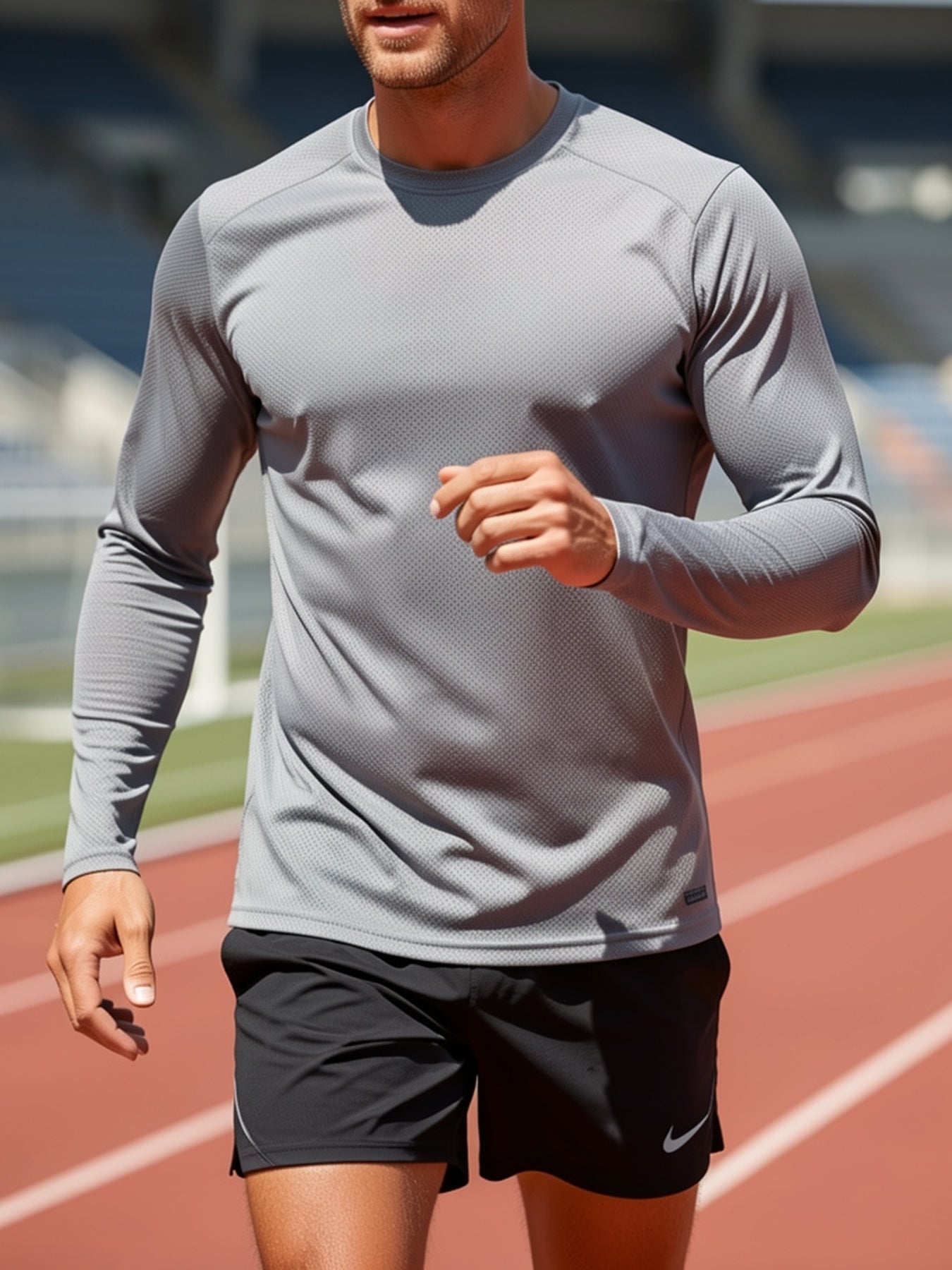 7pcs Set Of Men's Long-sleeved Quick- Shirts, Made Of Breathable Mesh Fabric, Sun-protective And Comfortable, Suitable for Sports And Casual Wear.