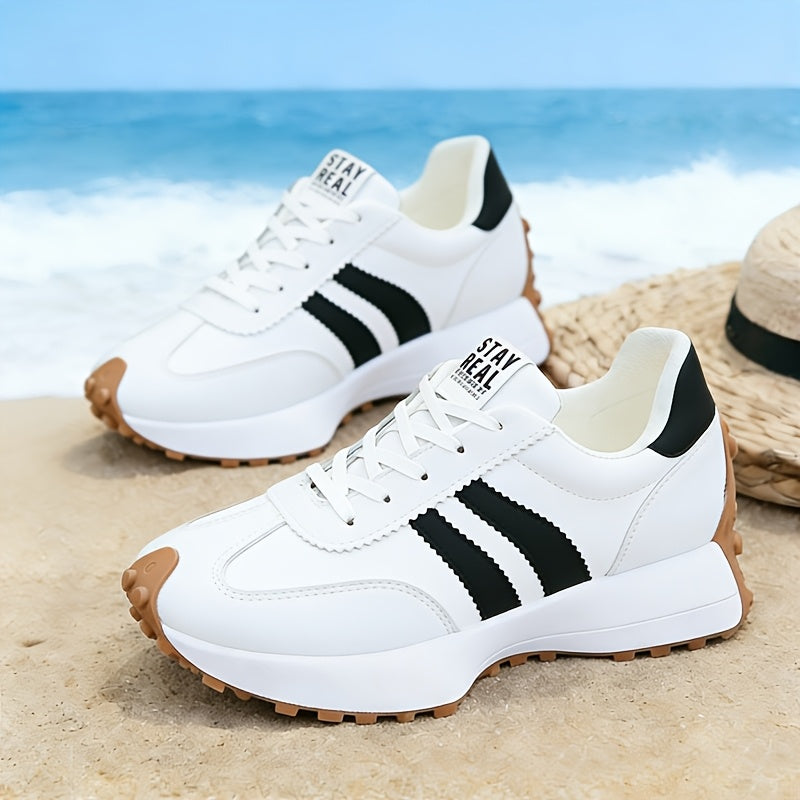 Introducing The Latest Women'S Athletic Casual Footwear, Featuring a Fashionable Thick Sole That Adds Height. These Retro-Style Shoes Are Perfect for Both Outdoor Activities And Everyday Use, Women Shoes, Sneakers
