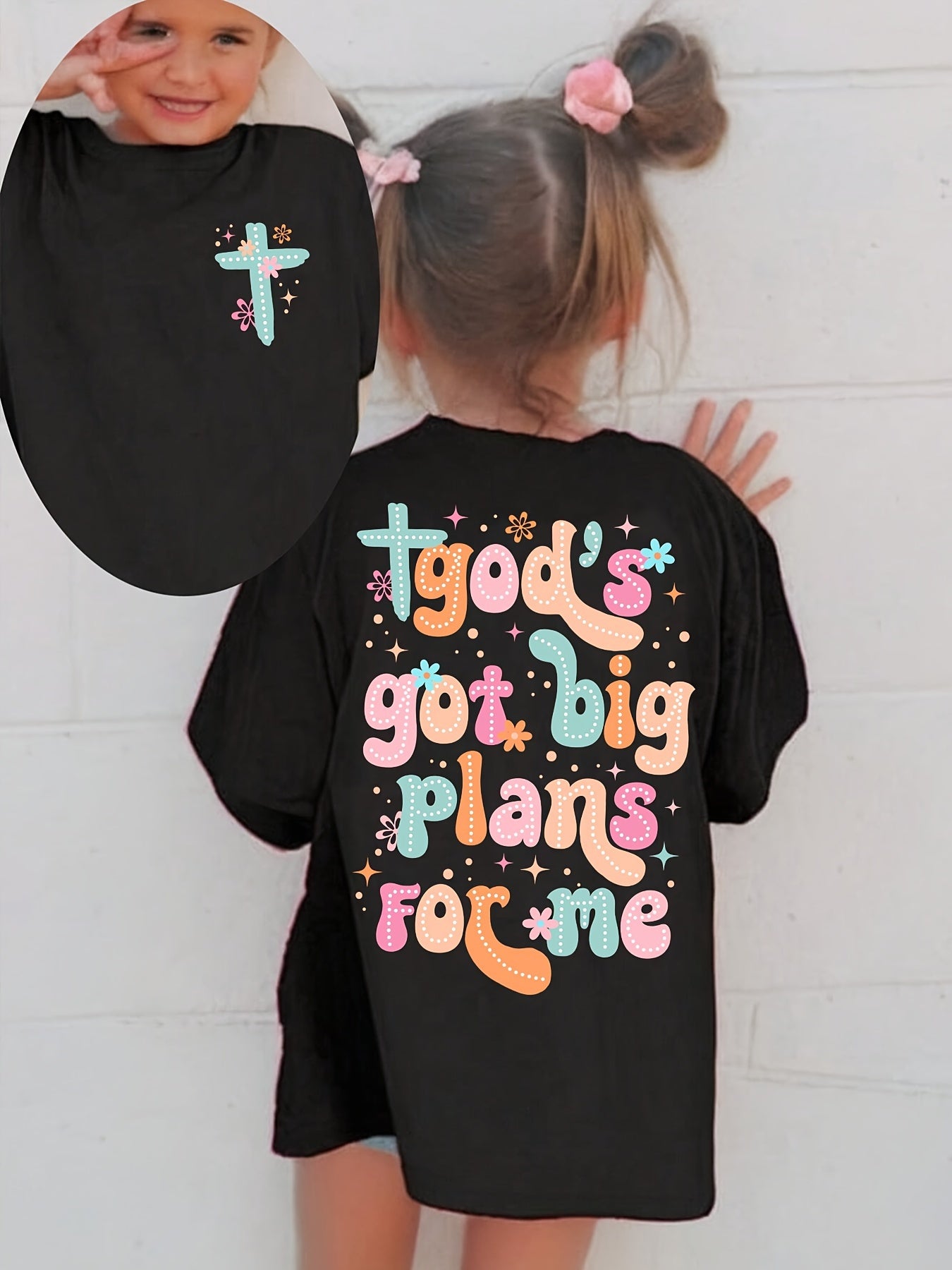 God'S Got Big Plans for Me..Print 100% cotton Short Sleeve T-shirt, Comfy Casual Tees For Girls Summer