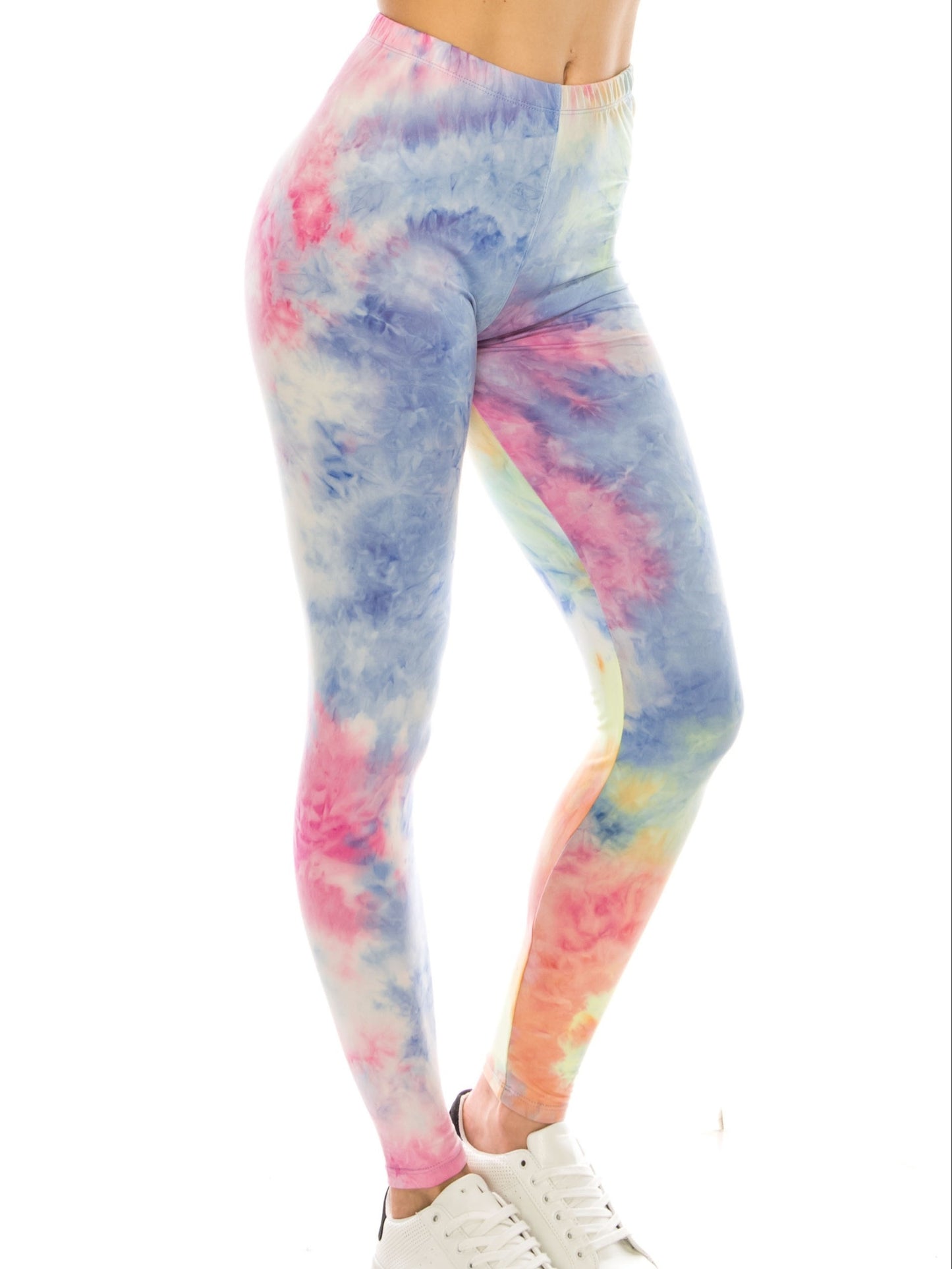 Tie Dye Print Skinny Yoga Leggings - Casual Sports Every Day Stretchy Leggings - Polyester & Spandex Blend - For Women - Suitable for Yoga, Fitness & Everyday Wear - Perfect Gift for Active Women
