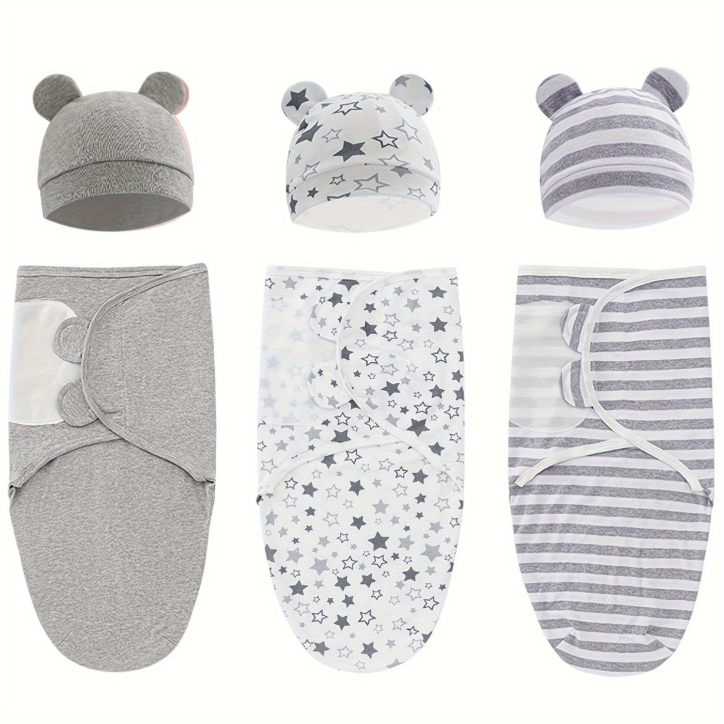 3-Pack Baby Swaddle Sacks - Newborn Swaddle Sack - Ergonomic Baby Swaddles 0-3 Months