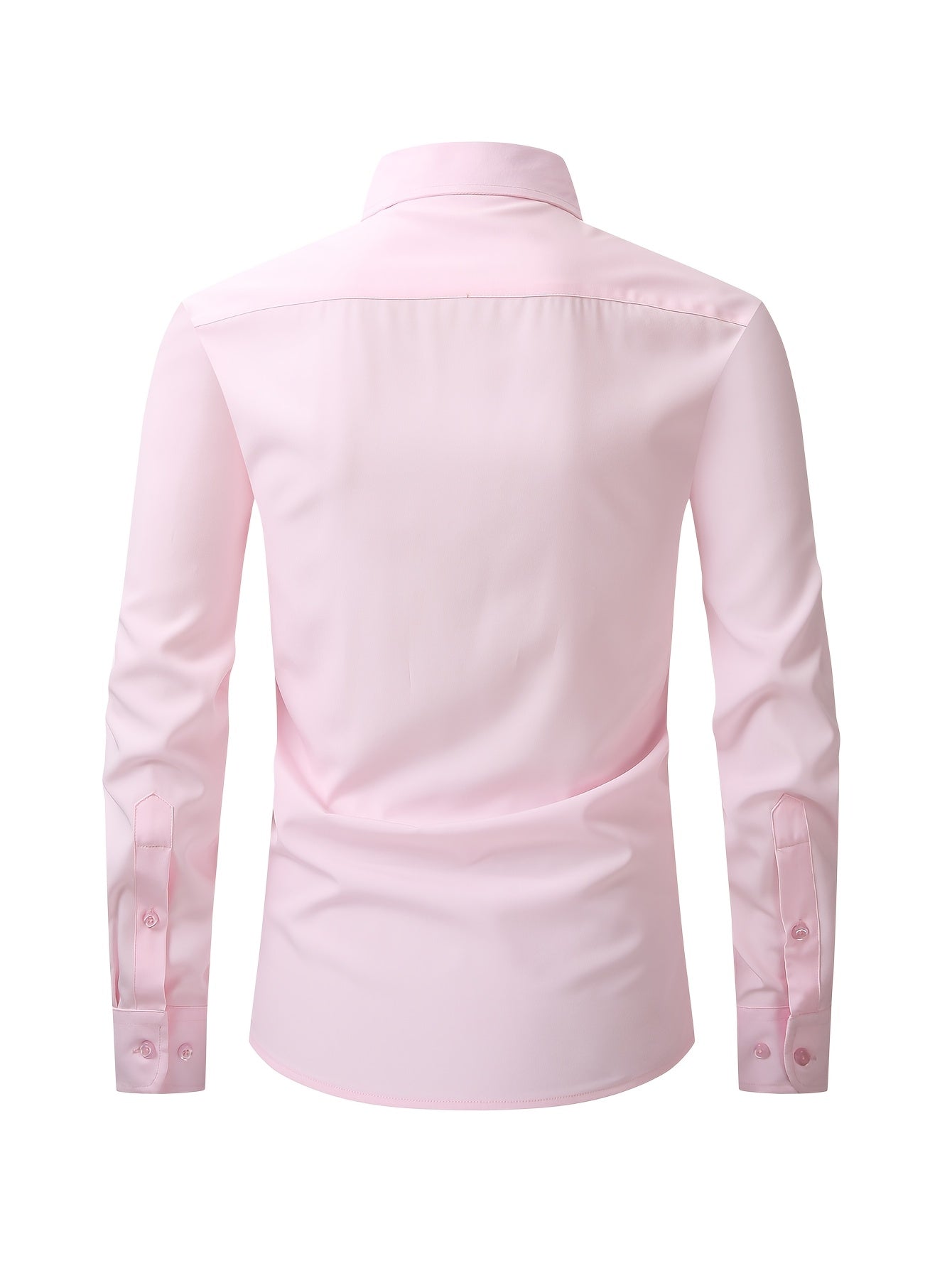 Men's Regular Fit Casual Button Shirts Long Sleeve Stretch Breathable Wrinkle Resistant Solid Work Weekend Wear