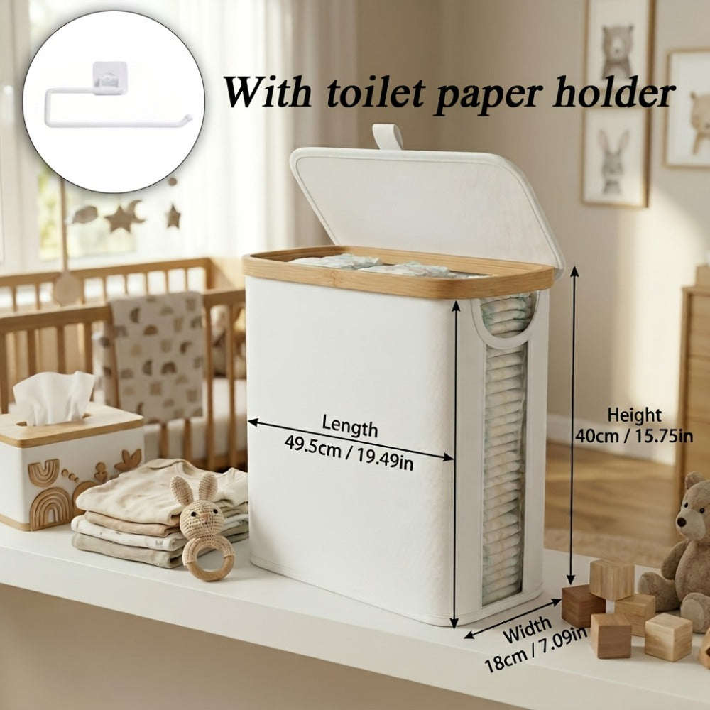 Foldable Bamboo Storage Organizer - Water-Resistant Space-Saving Design