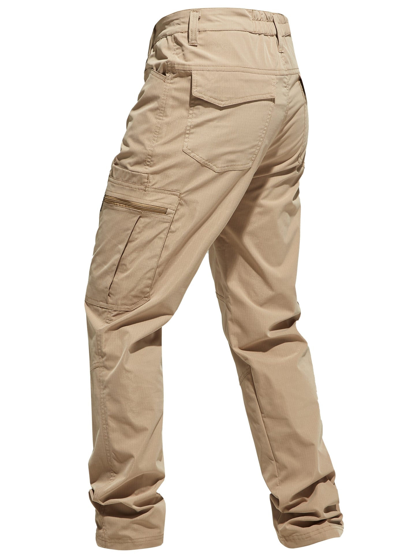 Solid Casual Men's Outdoor Cargo Long Pants with Multi-pocket, Hiking Camping Fishing
