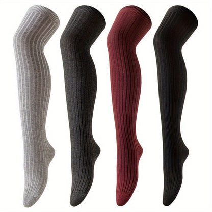 2/ 4Pairs Womens Thermal Thigh High Socks Ultra Soft Stretchable Boot Stockings for Winter Boots and Casual Outfits Cold Weather Essential Cozy Style Warm Plush Everyday