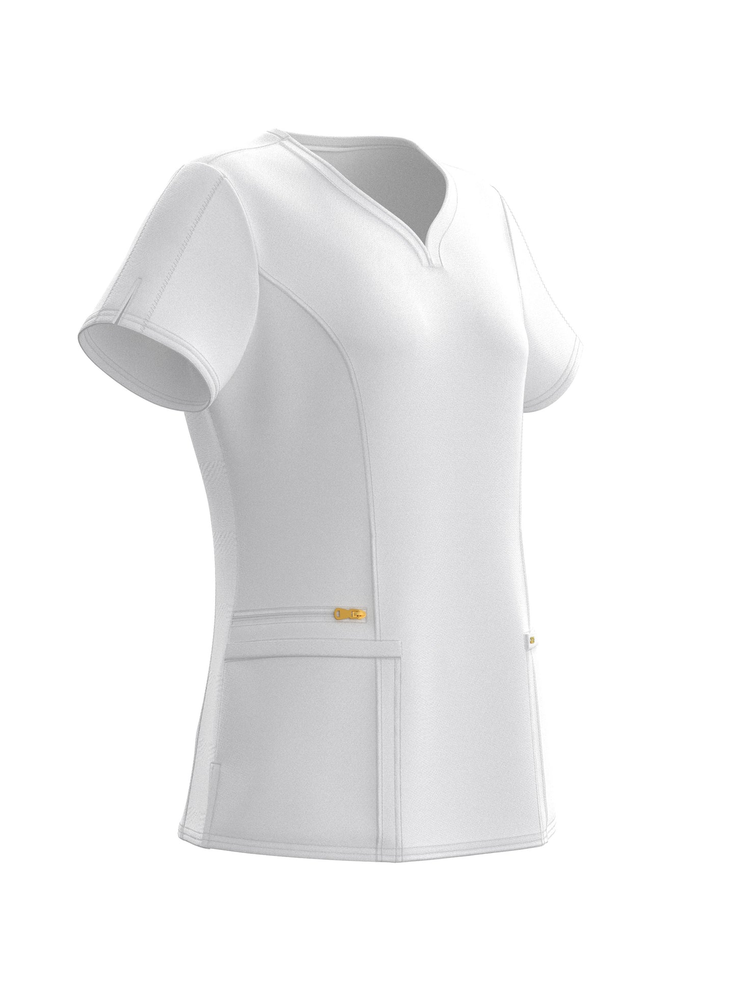 PandaFlex modern neck in Four-Way Stretch Fashion Scrubs Set V-Neck Short Sleeve Scrub Top & Straight Leg Cargo Pants for Nurses with zipper pockets 3372