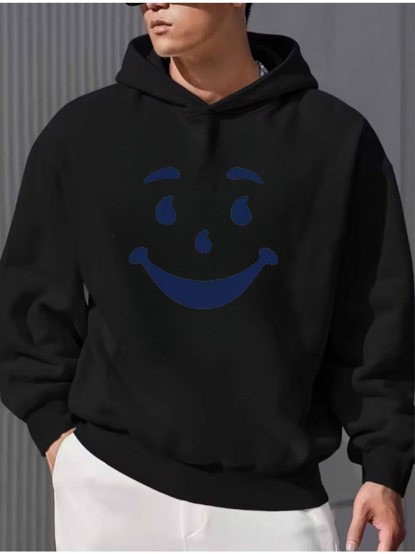 men's Hoodie Sweater in Solid Color with Print Loose Fit for Spring, Autumn and Winter, Christmas Halloween Valentine'S Thanksgiving Festive Streetwear, Soft Comfortable Versatile Casual Attire, Easy Care Machine Washable