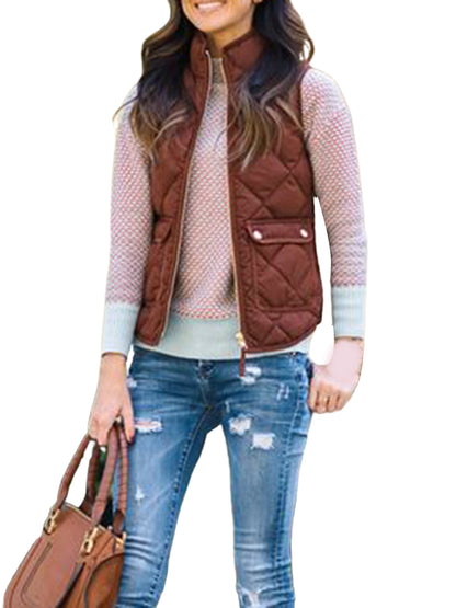 Womens Puffer Padded Vest Jacket Gilet Ladies Sleeveless Coat Winter Warm Snowsuit Jacket
