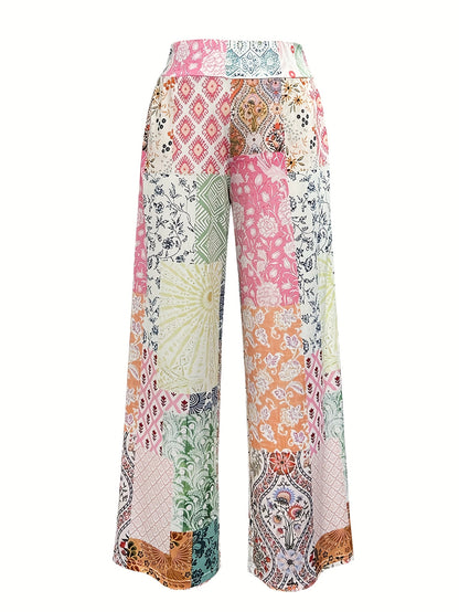 New Women'S Casual Loose Trousers with a Cute Small Floral Splice for Autumn And Winter