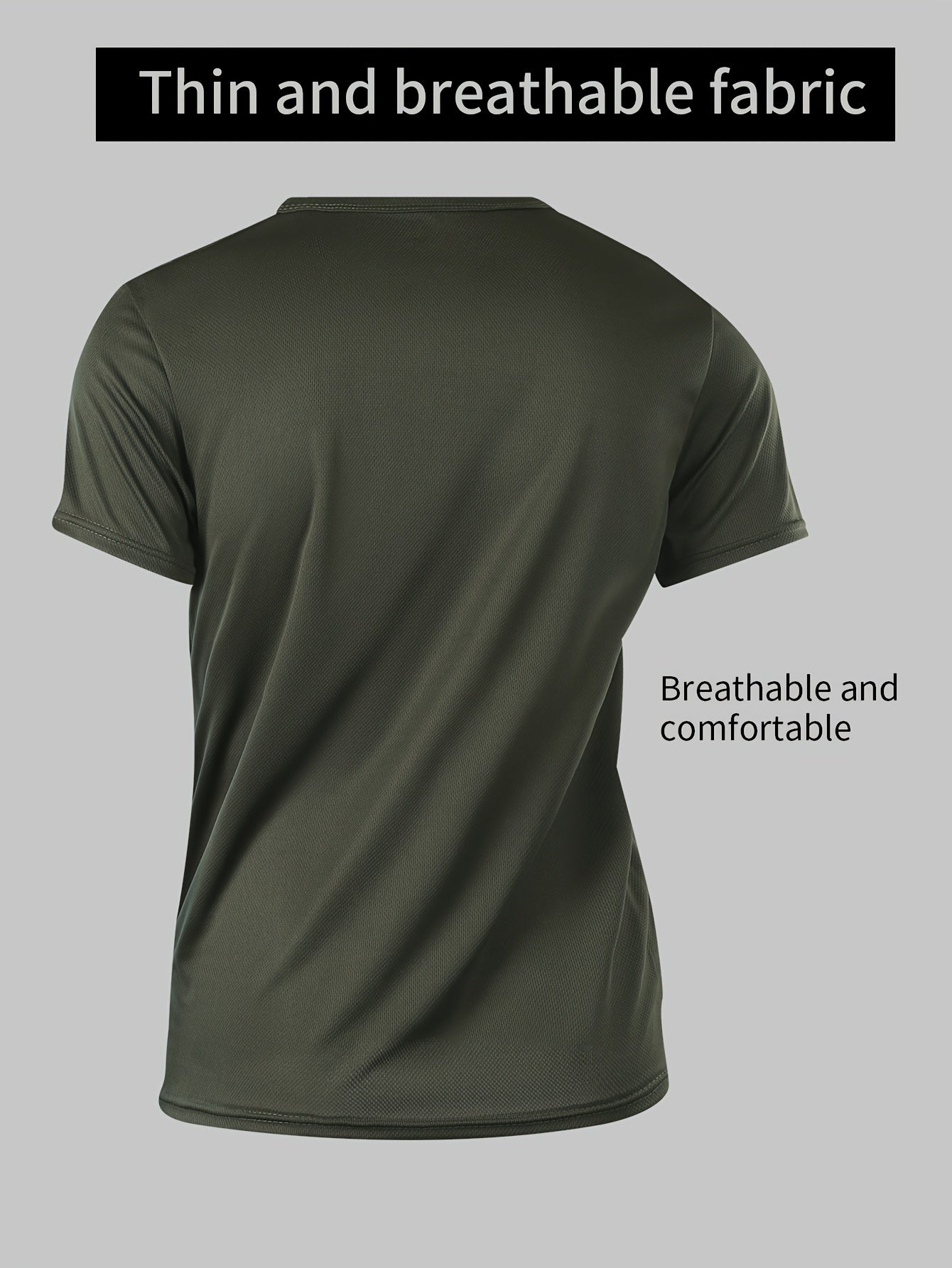 Set of 4 Men'S Lightweight Polyester T-Shirts - Casual Round Neck, Short Sleeves for Outdoor Activities And Summer Use, Short-Sleeved, Appropriate