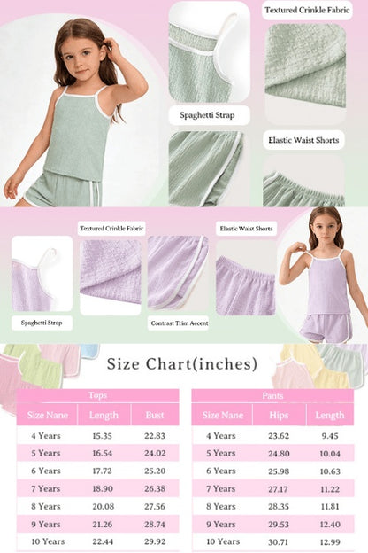 8pcs Girls Summer Camisole Vest 2pcs Tops + Pants Set Summer New Baby Thin Shorts Holiday Gift Party Girl's Clothes Children's Clothing, Perfect for Outdoor