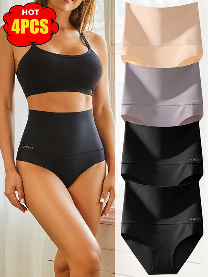 4pcs Seamless High Waisted Triangle Pants, Seamless Abdominal Underwear, Comfortable, Fashionable, Breathable, Skin Friendly And Elastic Underwear, Suitable for Daily Commuting, Women'S Underwear And Underwear