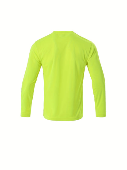 5pcs Men's Casual Sports T-shirt, Breathable And Quick Drying, Suitable for Work Clothes, Fishing Clothes, Construction Site Clothes, Team Building Clothes