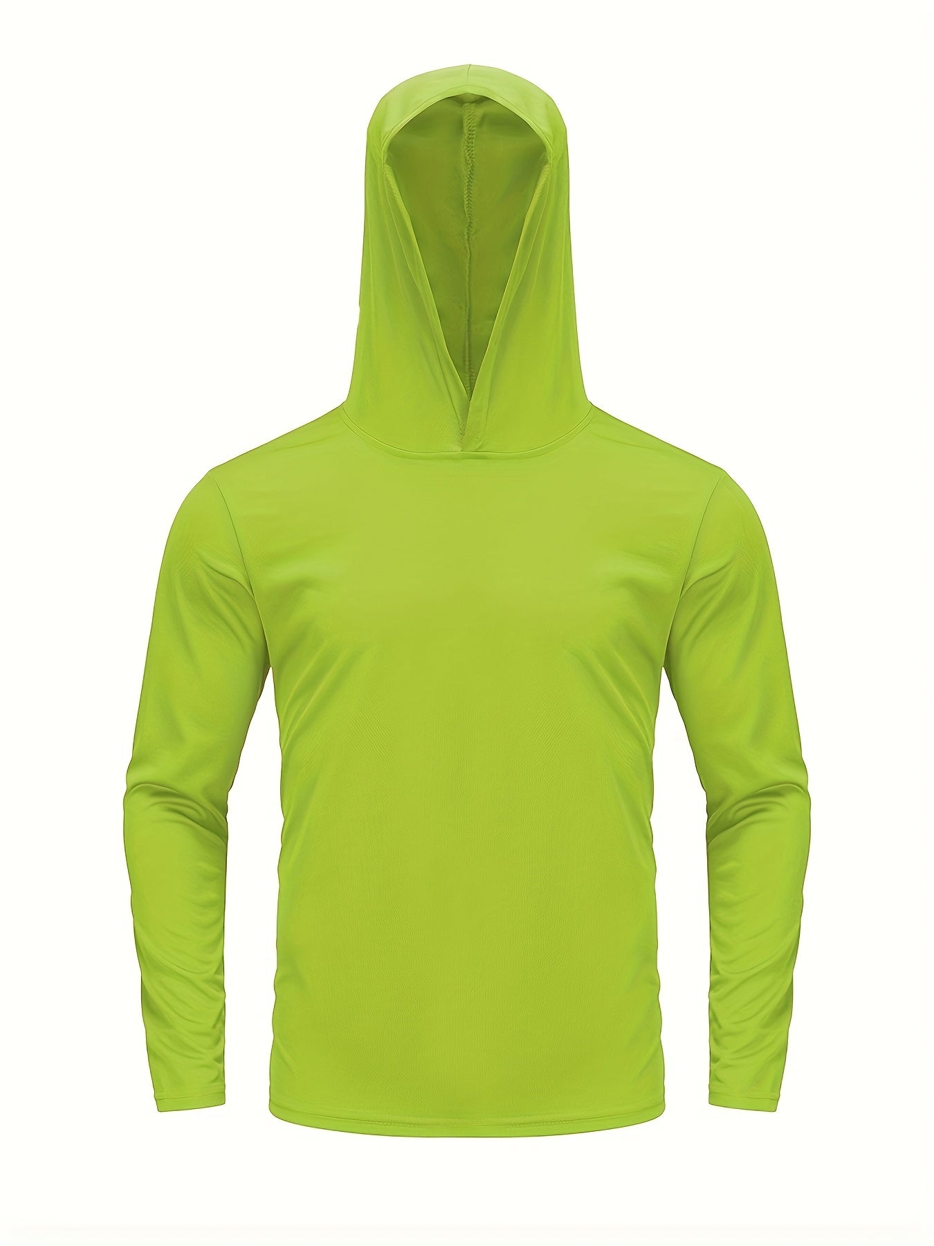 5pcs Men's Hooded Long-sleeved Quick-drying Clothes, Breathable Ice-sensitive Technology Fabric, Moisture-absorbing And Sweat-wicking, Outdoor Sports And Fitness, And Windproof