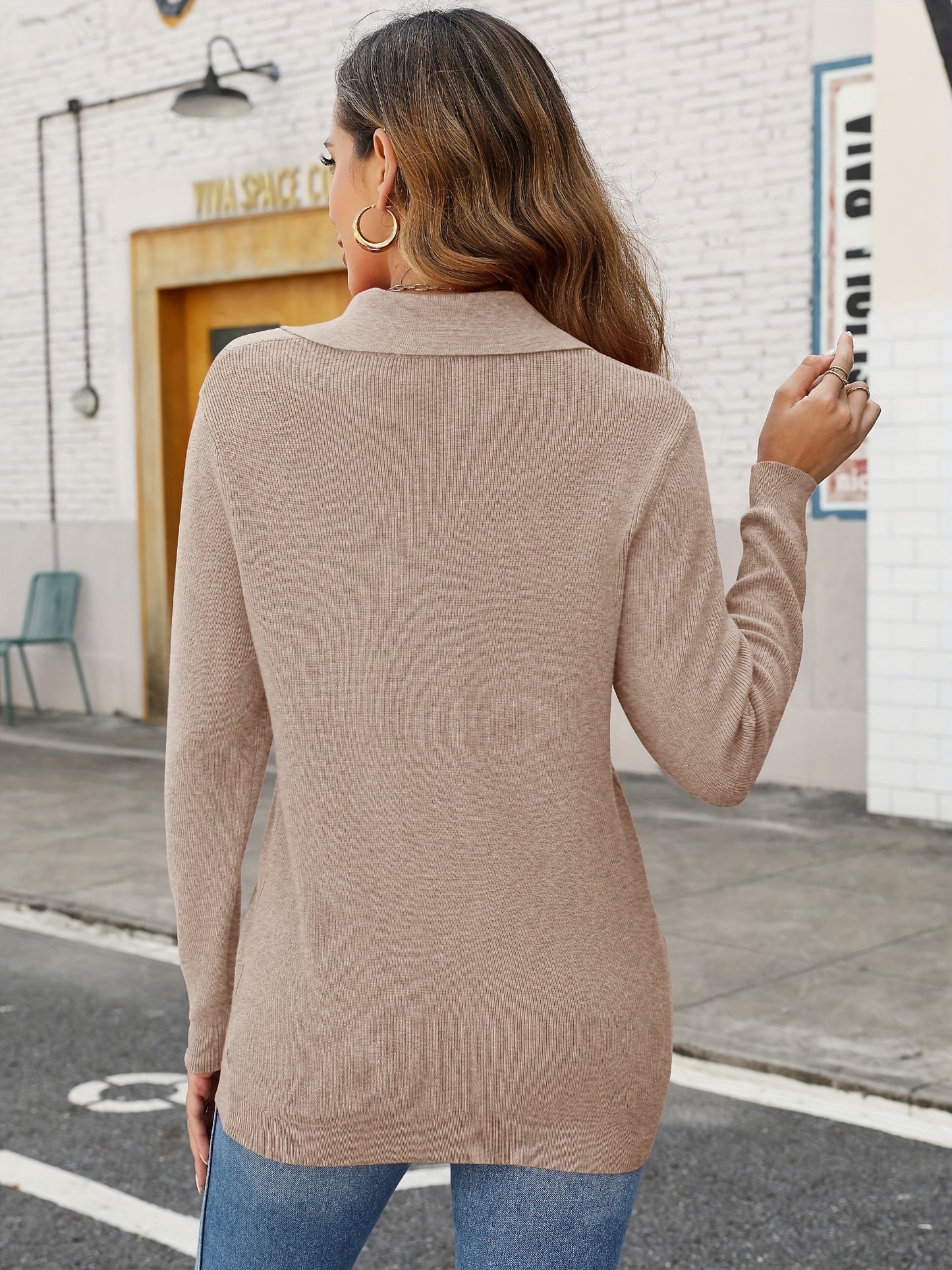 Women'S Olive Green V-Neck Sweater with Button Front - Long Sleeve, Casual & Stylish Fall/Winter Pullover, Perfect for Layering or Standalone Outfits, Casual Winter Wear | Vneck Sweater | Construction, Sweater Dress