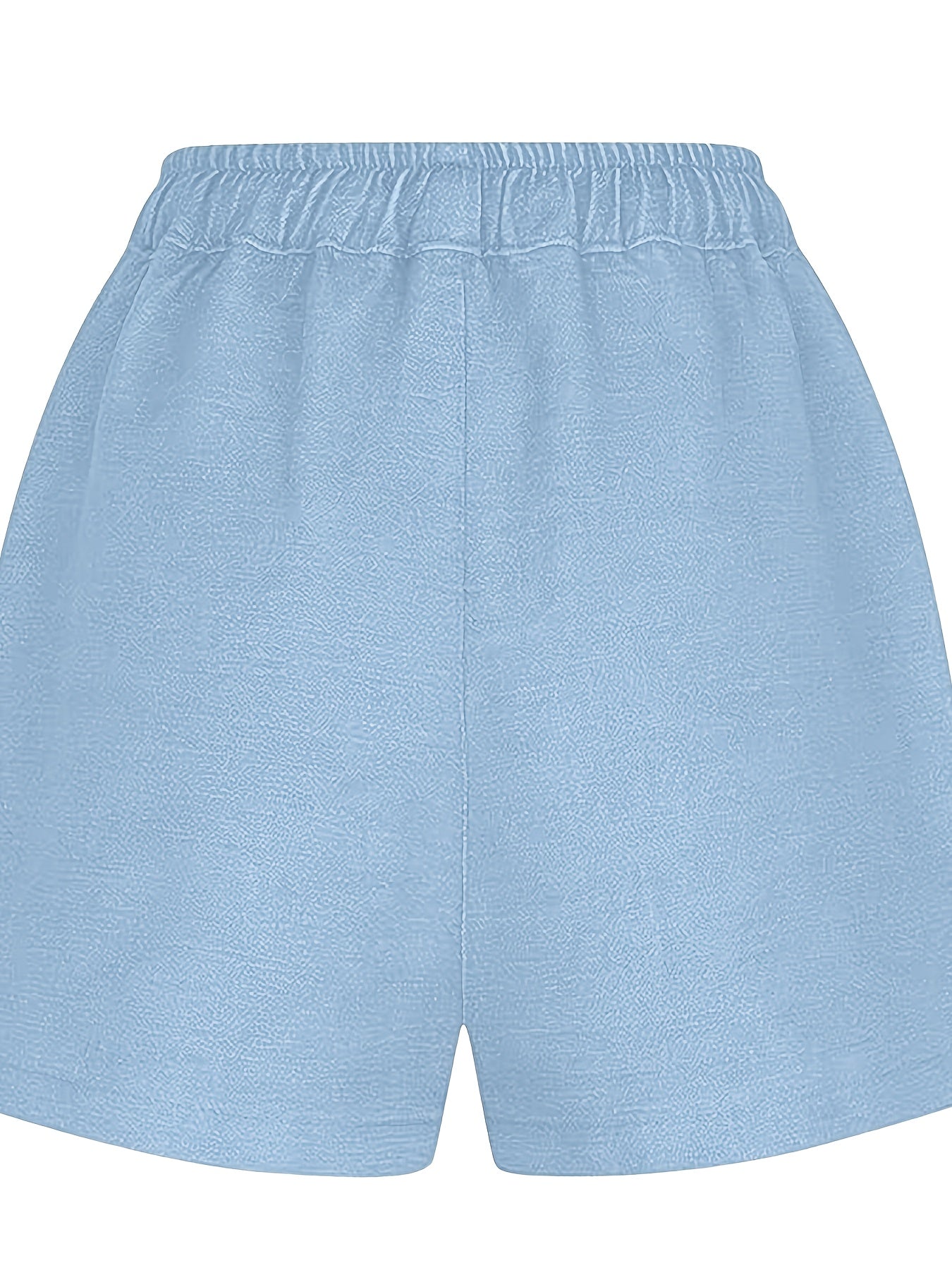 Loose And Stylish Casual Shorts, Solid Color with Elastic Waist, Five-pocket Jeans Shorts
