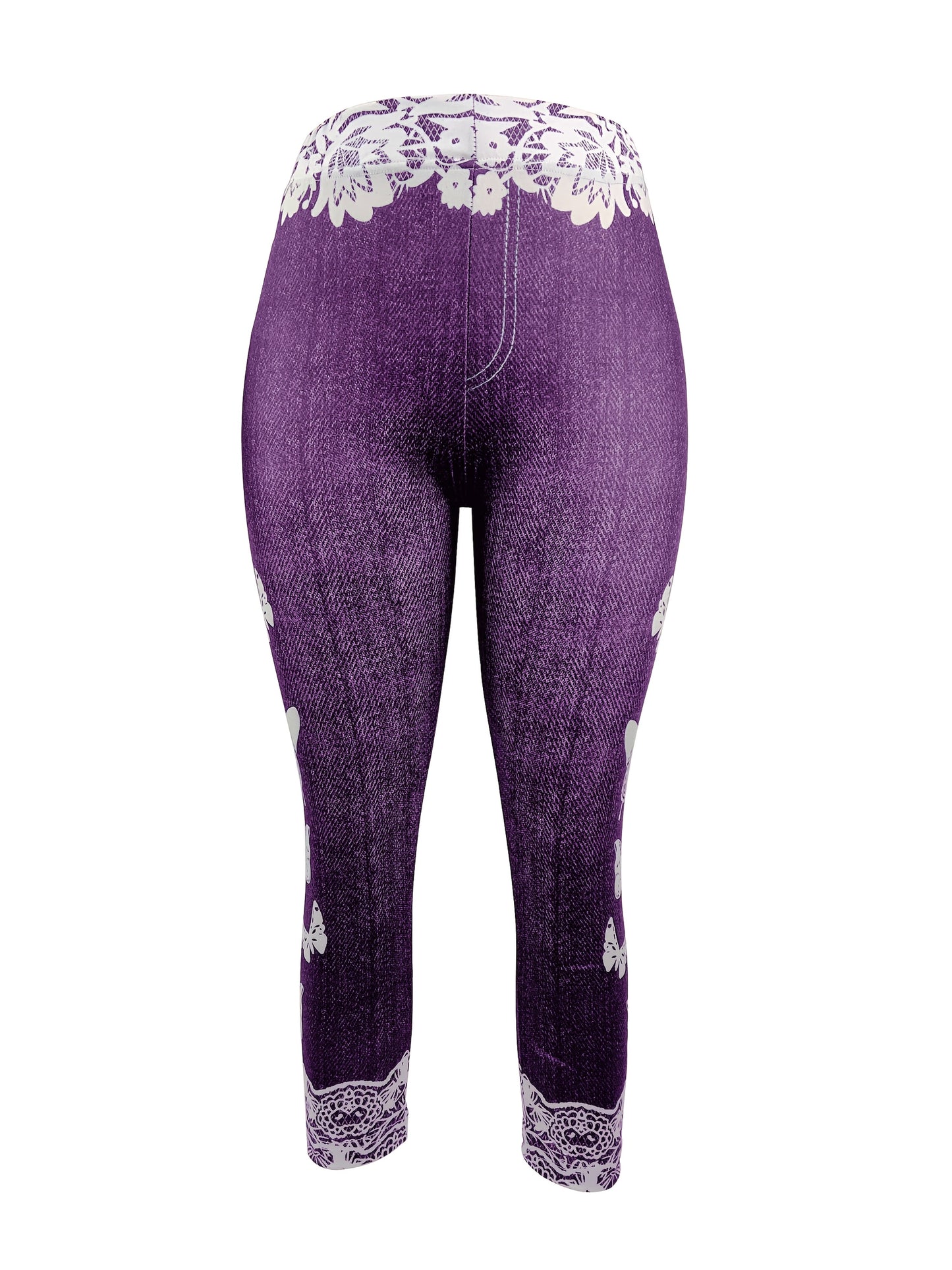 European And American Women'S Pants, Fashionable And Casual, Randomly Printed, Women'S Leggings, Cropped Pants, Tight Fitting