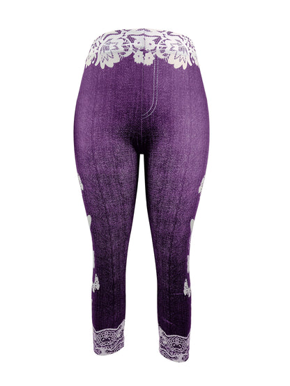 European And American Women'S Pants, Fashionable And Casual, Randomly Printed, Women'S Leggings, Cropped Pants, Tight Fitting