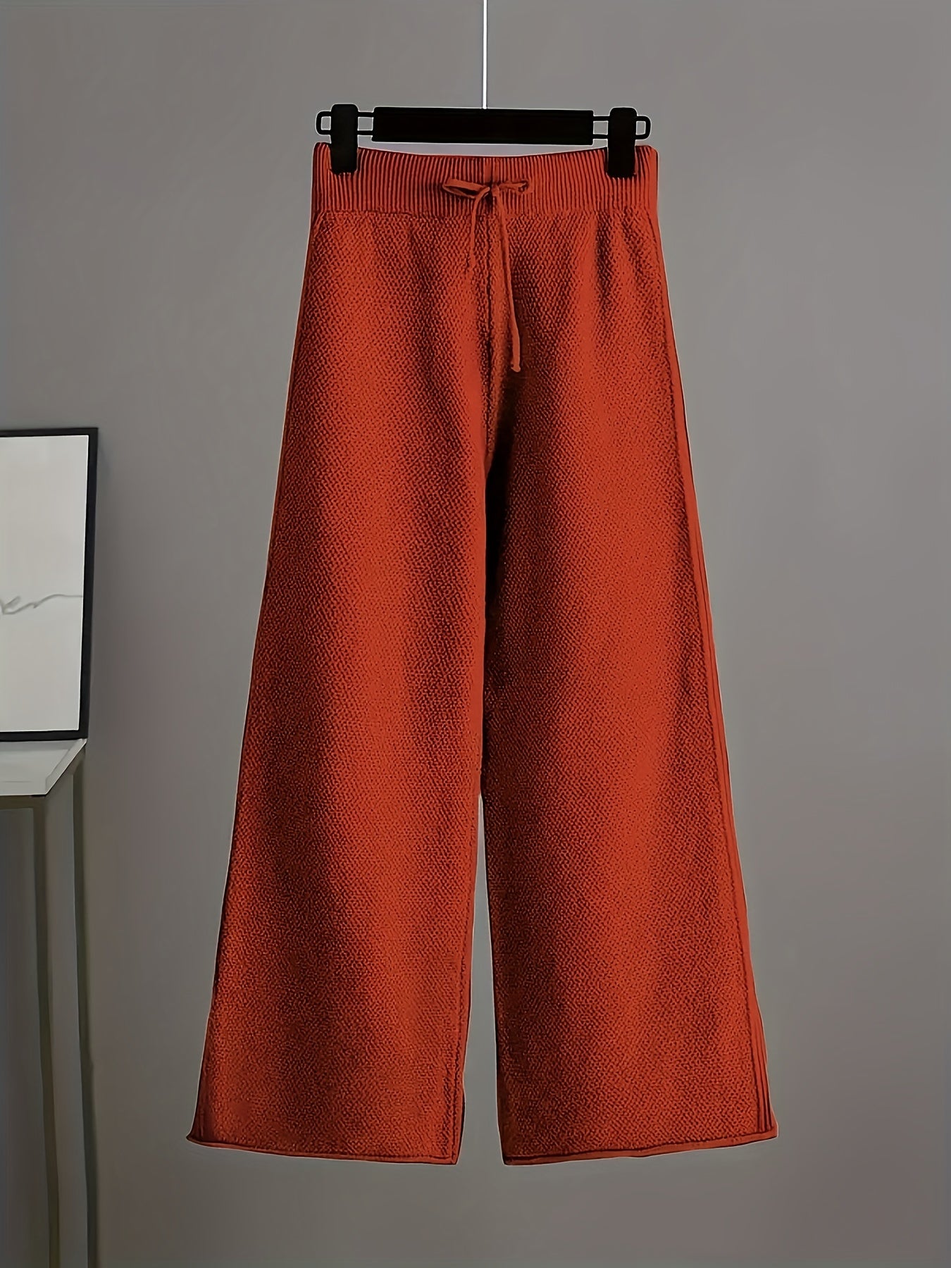 Women's 2pcs Outfits Sweater Sets Loungewear Long Sleeve Pullover And Wide Leg Pants Lounge Sets