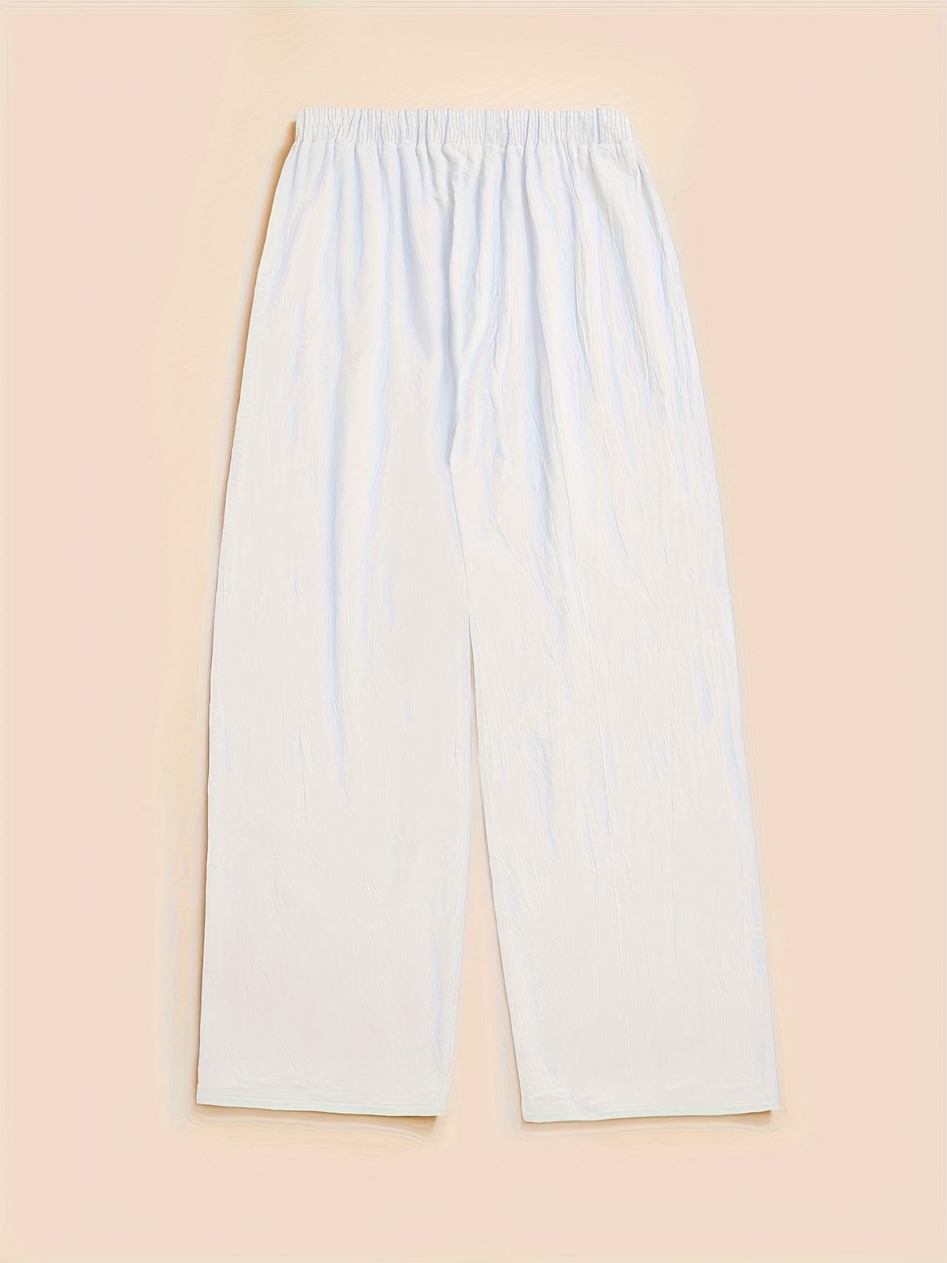 Women'S High-Waisted Stretch Button Casual Pants - Solid Color Straight Side Pockets Design, All-Season Comfort Machine Washable Non-Stretch Fabric, Smooth Fabric Pants