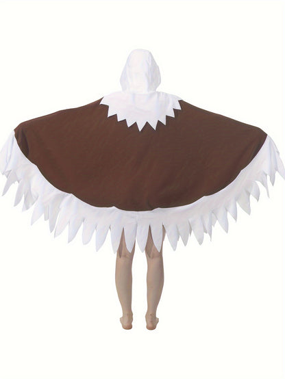 Unisex Adult Bald Eagle Costume Bird Cosplay Hooded Cape Halloween Independence Day Costume And Gift for Women Men