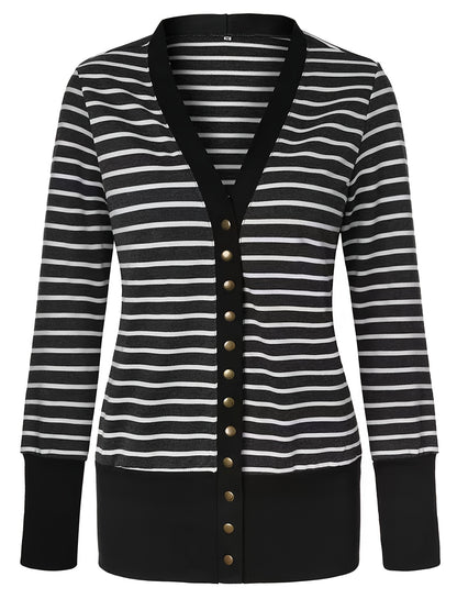 Women's Button Cardigan Long Sleeve Tops Shirts Outwear Solid Ribbed Open Front Cardigan Sweaters