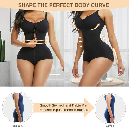 Colombianas Body Shaper Tummy Control Shapewear Zipper Full Bust Corset Bodysuits