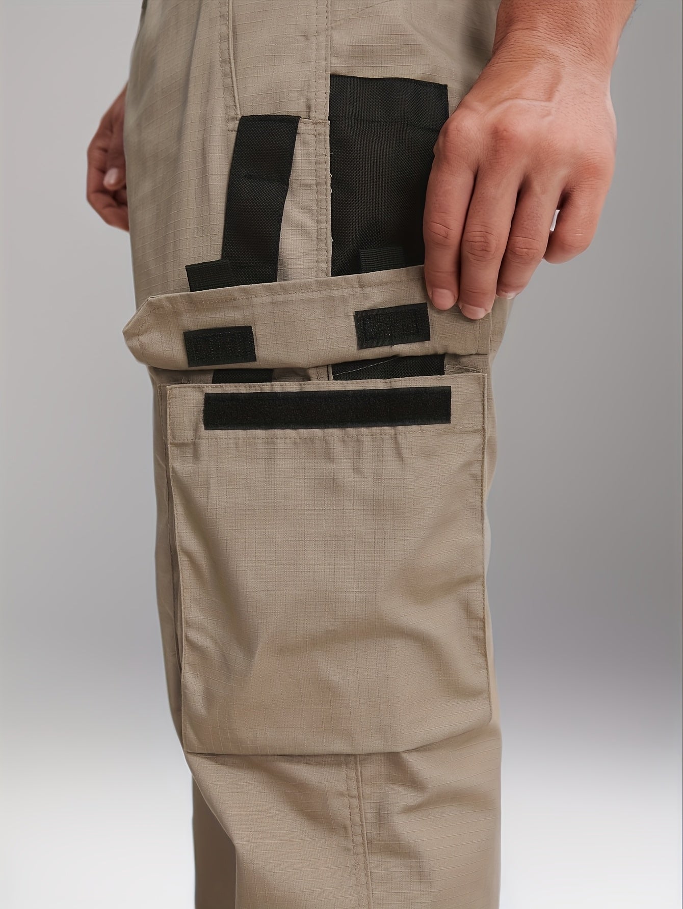 2-PCSMen's Lightweight Tactical Overalls - Durable, Breathable, Quick Dry Polyester with Multiple Pockets for Outdoor Adventures, Hiking And Work (Belt Included), All Season Pants | Relaxed Fit Pants | Hardwearing Outdoor Wear, Hiking Pants