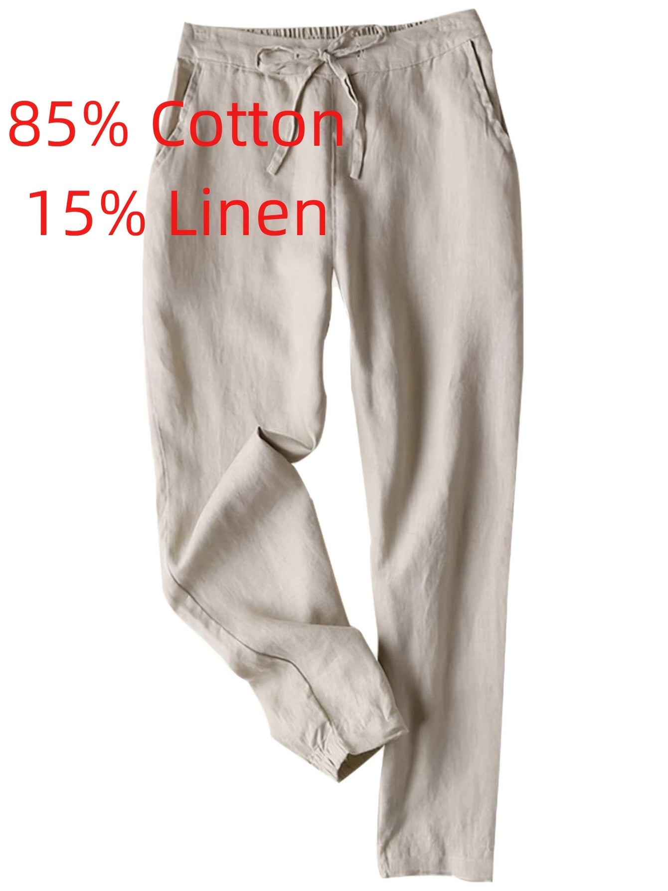 Women'S Summer Casual High-Waisted Drawstring Beach Pants