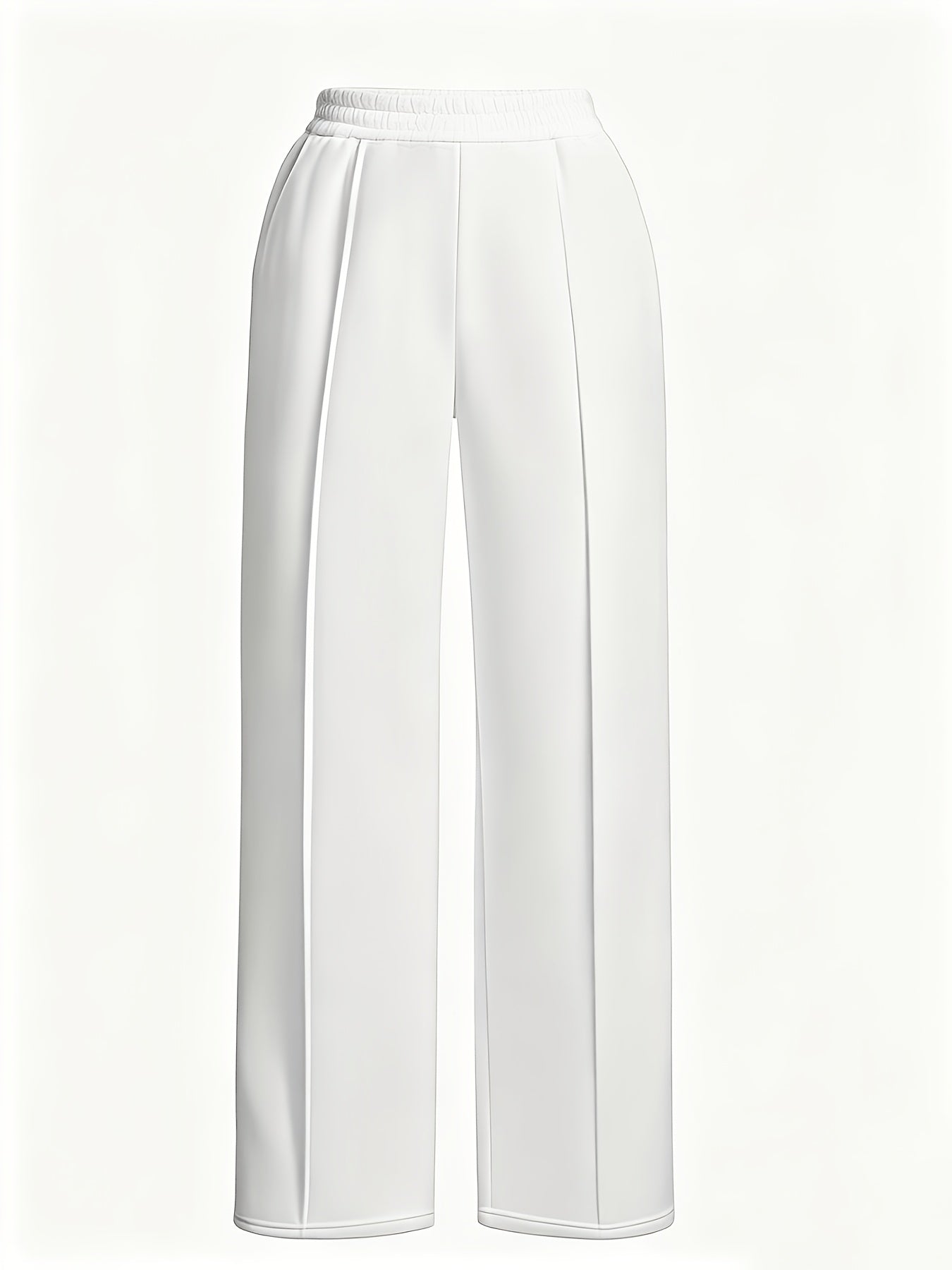 4pcs Women's Straight-leg Casual Pants - Elastic Waistband, with Pockets, Comfortable All Year Round, Machine Washable, Smooth Texture, Simple Design - Red, Black, White, Gray Casual Home Pants, Jogging Pants, Casual Wear, Halloween, Teacher's Day