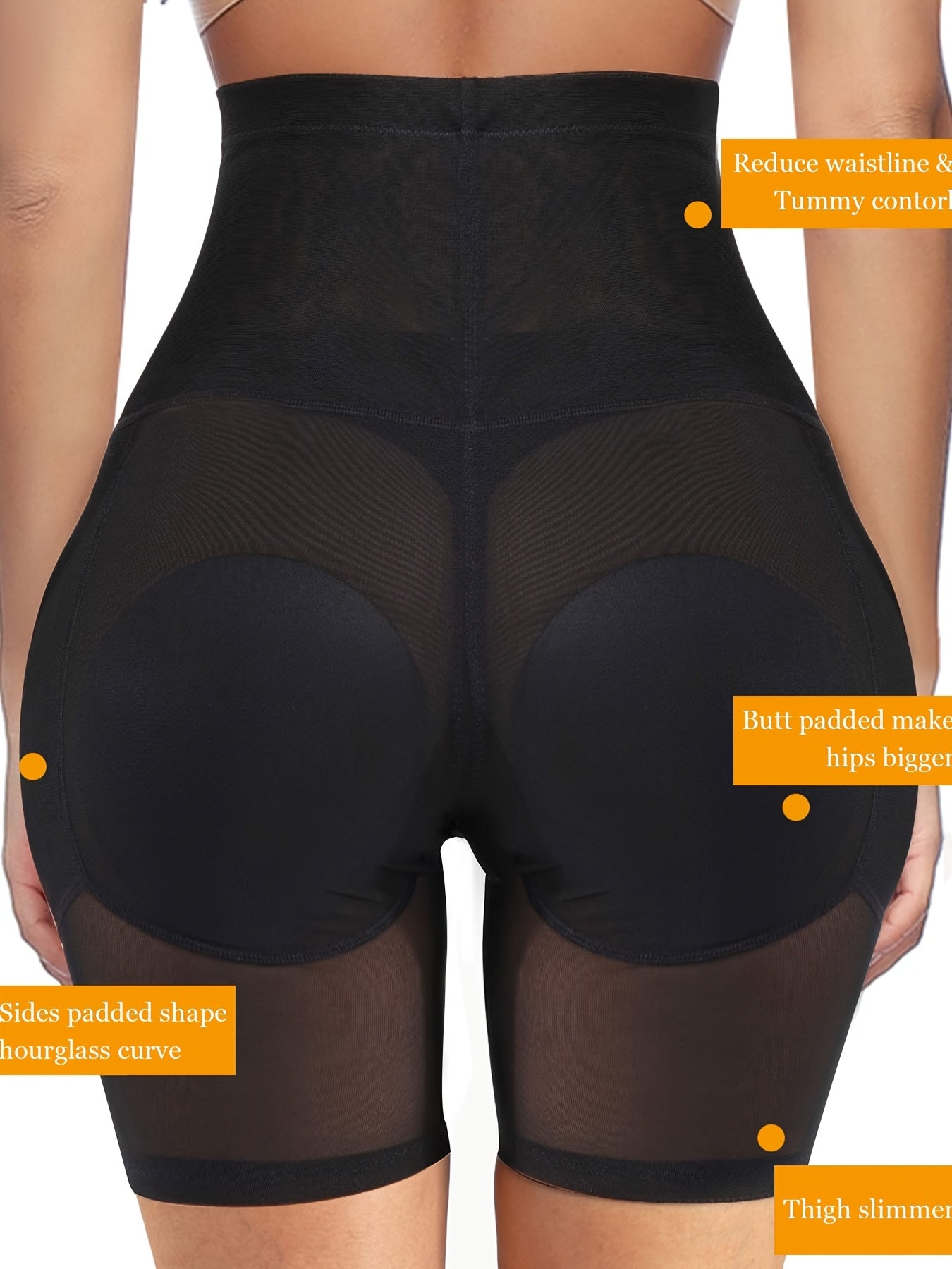 Plus Size Women Shapewear Control Panties Body Shaper Butt Lifter Padded Hip Enhancer Seamless Underwear Hi- Waist Short