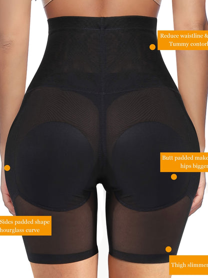 Plus Size Women Shapewear Control Panties Body Shaper Butt Lifter Padded Hip Enhancer Seamless Underwear Hi- Waist Short
