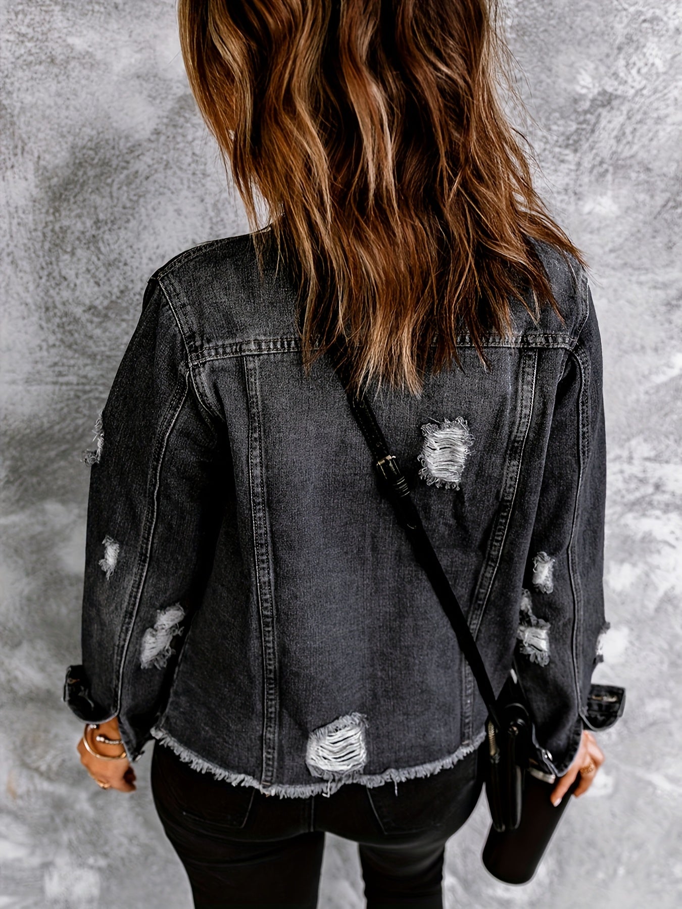 Women's Medium Blue Denim Oversized Denim Jacket - product view 39