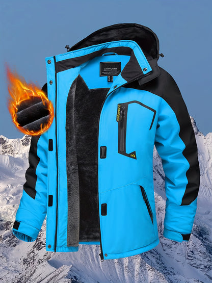 Winter Jacket for Women - Women's Ski Snowboard Jacket Thermal Fleece High Quality Insulated Snow Jacket Casual Work Jacket Outdoor Sports Coat Windbreaker Parka 4 Pockets Camping Snow Jacket Windproof Hood Warm Winter Hiking Fleece Lined Jacket