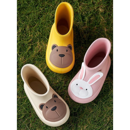 Slipolini Bear Paw and Bunny Paw Children's EVA Boots - Adorable Bear and Bunny Designs, Waterproof, Available in Yellow and Pink, Non-Slip Sole, Lightweight EVA Material - Perfect for Outdoor Adventures, Rainy Days, and Playtime in Any Weather