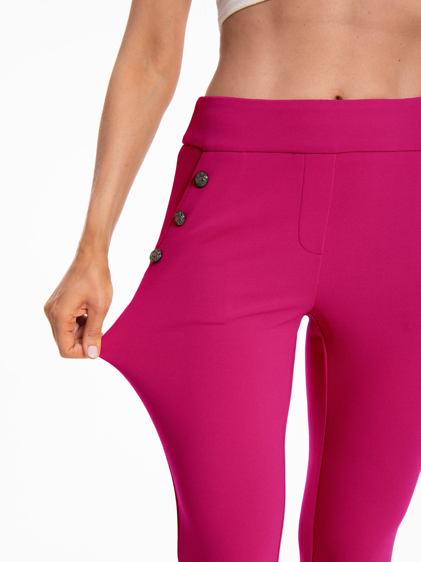 Casual Flare Pants With Sailor Button