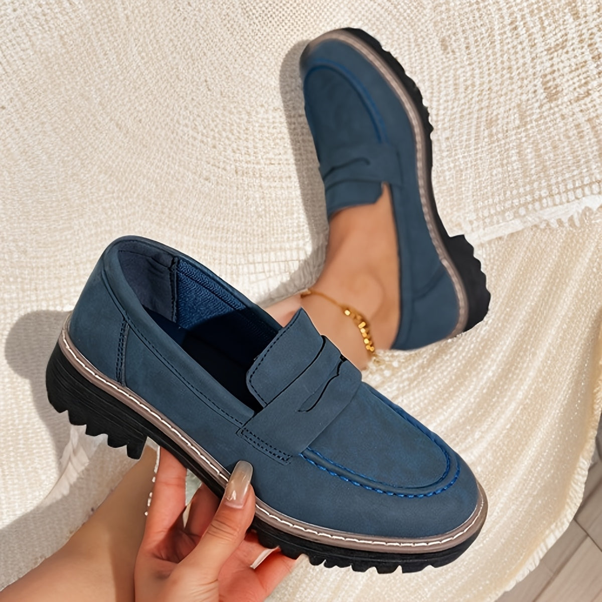 Comfortable Platform Penny Loafers for Women, Ideal for Work And Casual Wear., Women Shoes