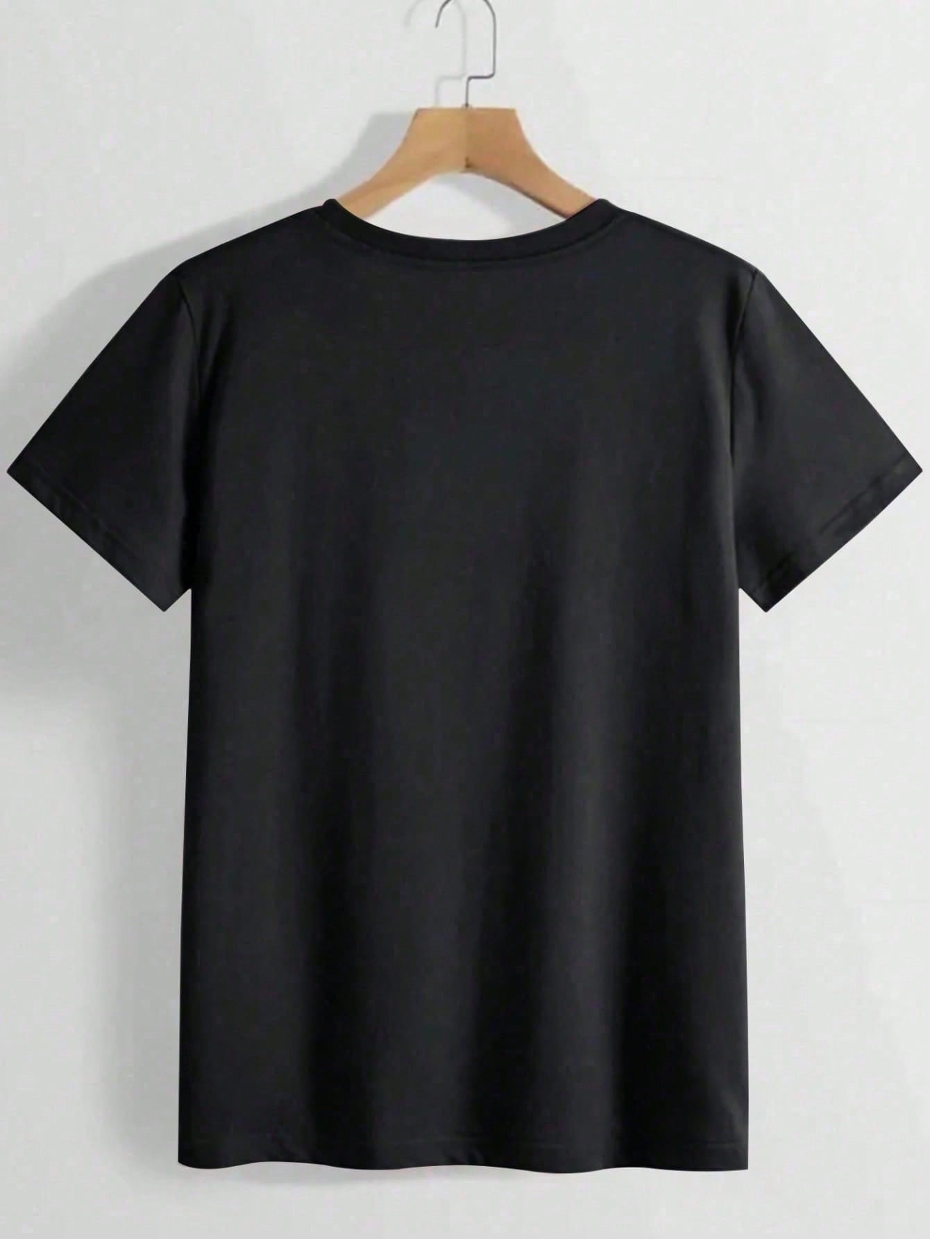 Plus Size, Plus Size Comfortable Short Sleeve Round Neck Top