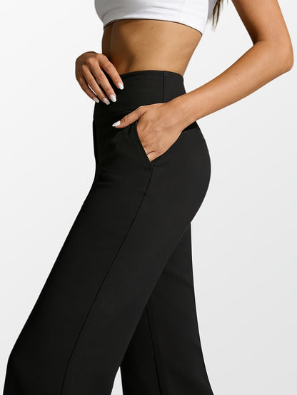 3pcs Yoga Pants Women's Pants, Straight Leg Hanging Casual Pants, Sports And Fitness Pants, Running Pants 3pcs Set, Black/gray/coffee, Spring And Summer Pants, Daily Versatile Wide Leg Pants, Loose And Comfortable Slim Fit