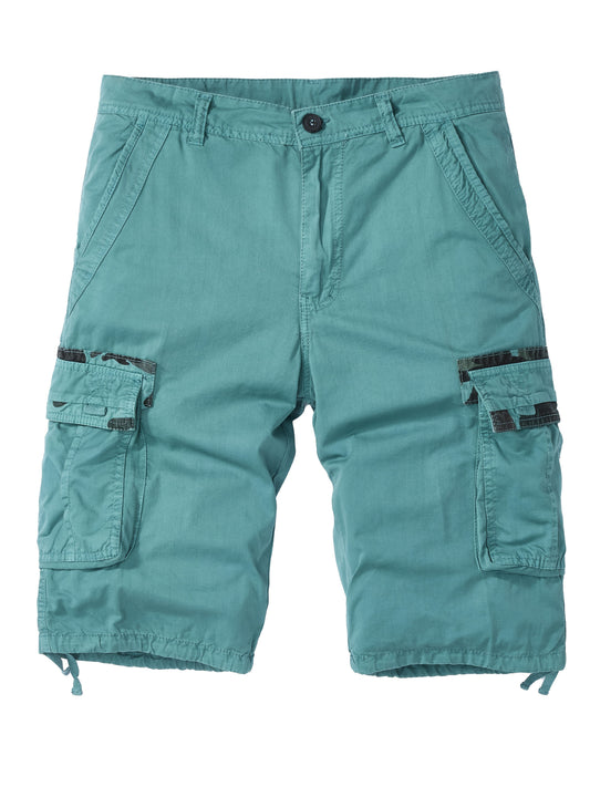 Plus-Size Men'S Outdoor Washing Multi-Pocket Tooling Tactical Shorts with Drawstring to Leave a Pocket Suitable for Outdoor Activities Such As Mountaineering And Camping, Plus Size