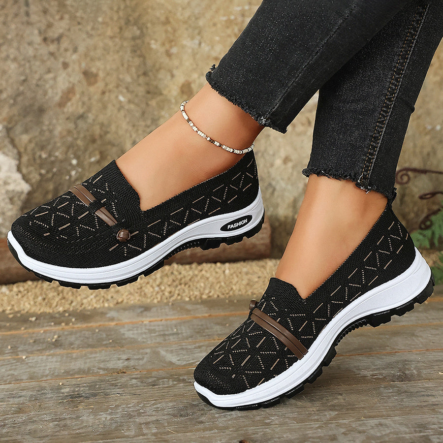 Women's Mom Sneakers, Breathable Mesh Casual Shoes, Lightweight Walking Shoes, Easy-to-Wear Cushioned Walking Sneakers for Daily Work and Travel, Women Shoes