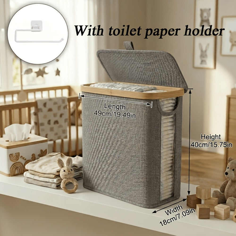 Foldable Bamboo Storage Organizer - Water-Resistant Space-Saving Design