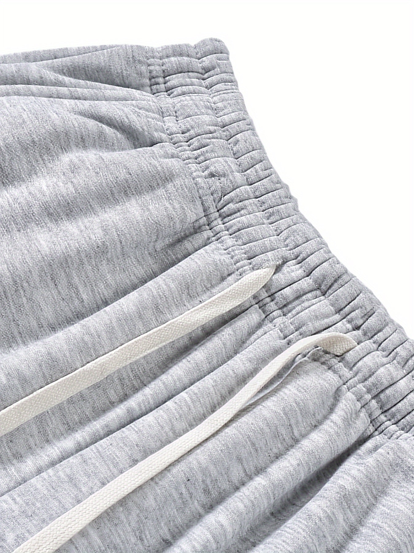 3pcs Summer Trendy All-match Long Pants [soft Knitted Joggers] Men's Soft Knitted Joggers - Loose Fit, Elastic Waist with Drawstring, Two Side Pockets - Machine Washable