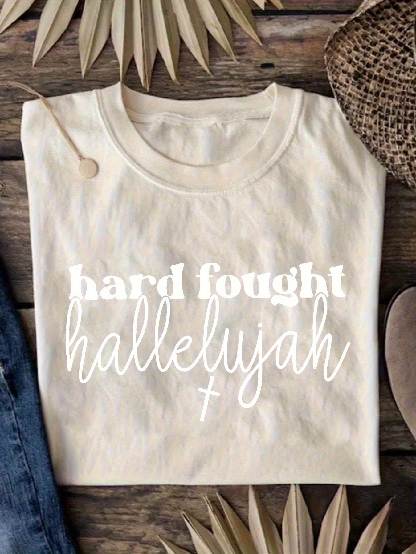 Plus Size, 1pc Plus Size Women's Oversized Christian Prayer T-Shirt 1XL-5XL - Coral Pink with White Faith Text & Prayer Design, Short Sleeve Round Neck Loose Fit Top for Church Outfits, Spring Summer Spiritual Wear, Machine Washable Soft Breathable