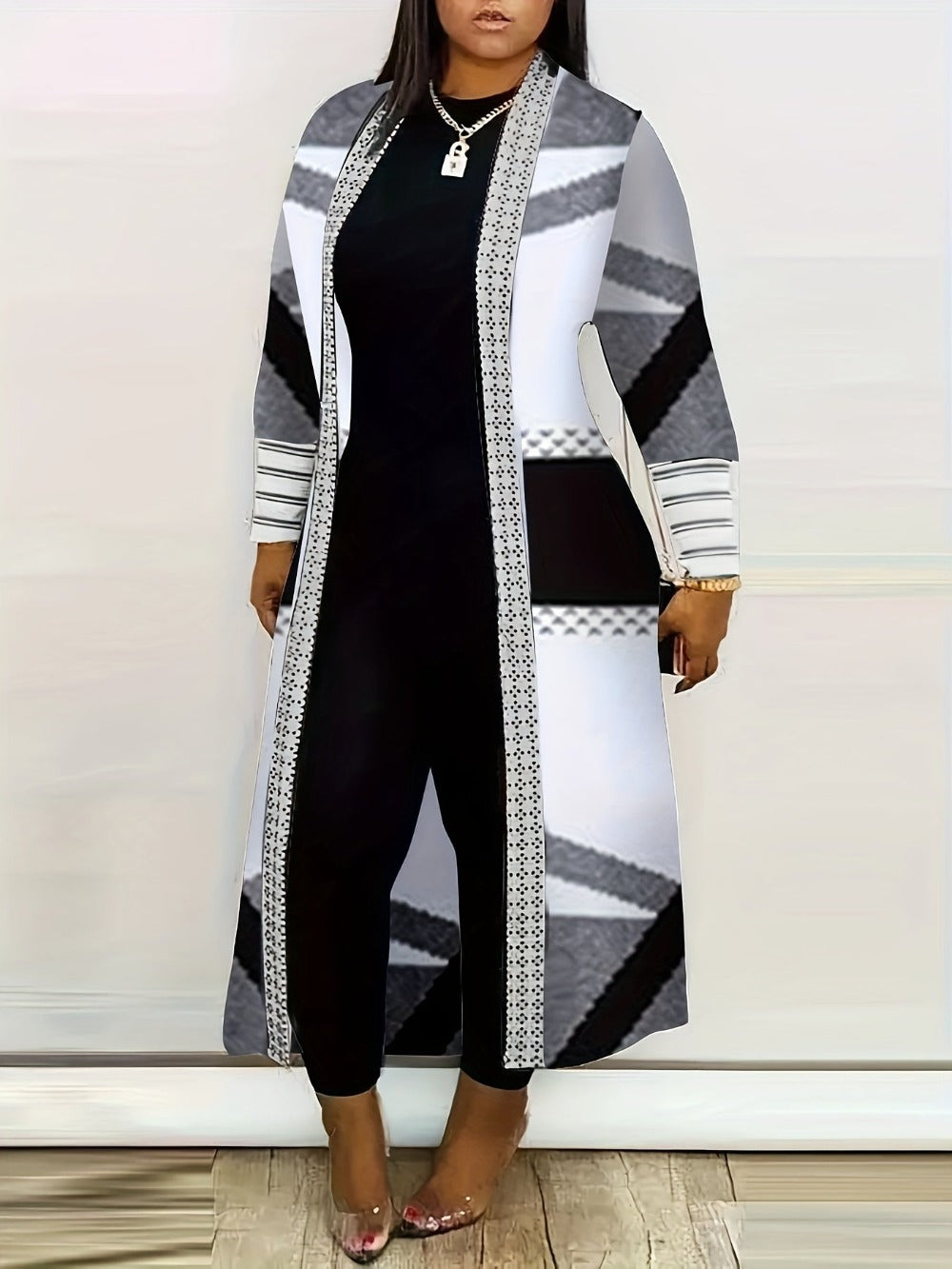 Women's Lightweight Graphic Open-Front Cardigan